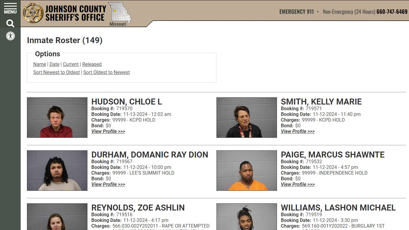 Inmate Roster - Current Inmates Booking Date Descending - Johnson ...