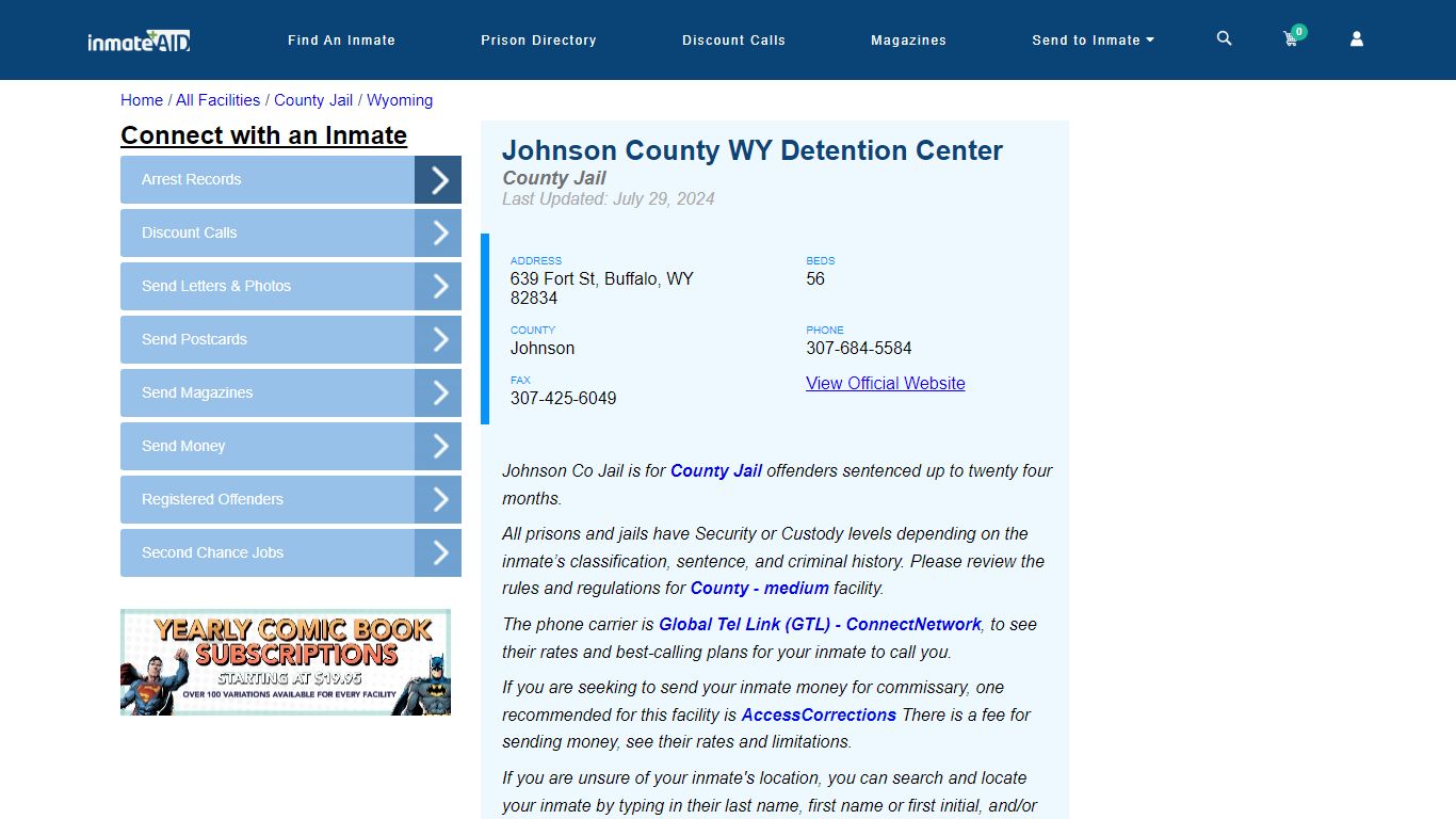 Johnson County WY Detention Center - Inmate Locator