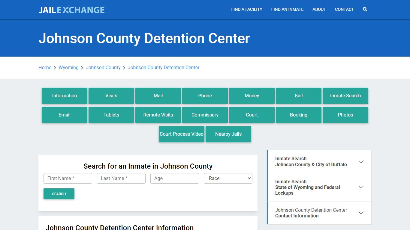 Johnson County Detention Center Roster Lookup, WY, Inmate Search